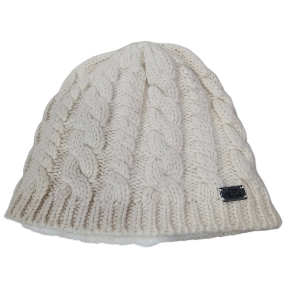 The North Face Accessories - **SOLD** The North Face Cream Cable Knit Insulated Winter Hat